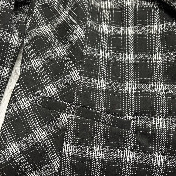 Liverpool Fitted Blazer Womens Size M Black White Glen Plaid One Button Academia - Picture 13 of 13